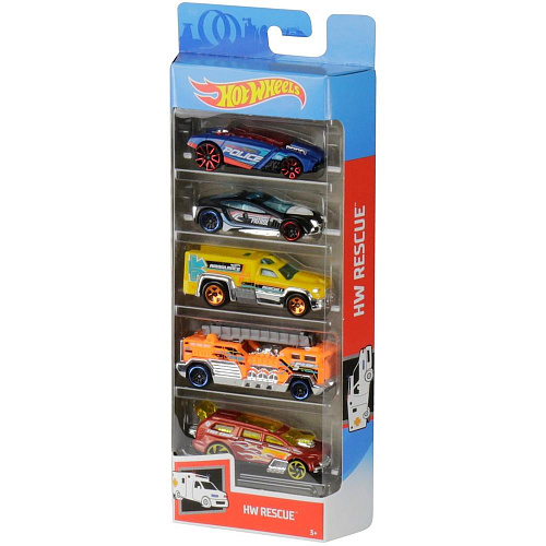 Mattel Hot Wheels 1806/GHP61 Подарочный набор из 5 машинок (HW Rescue)