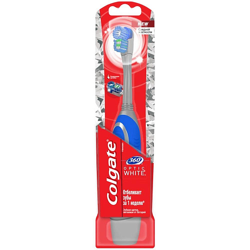 Электрическая зубная щетка Colgate 360° Optic White Powered Toothbrush FCN10039, Синий