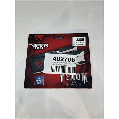 Модуль памяти DIMM 32Gb 2х16Gb DDR5 PC54400 6800MHz Patriot Memory Venom Black (PVV532G680C34K) УЦЕНКА