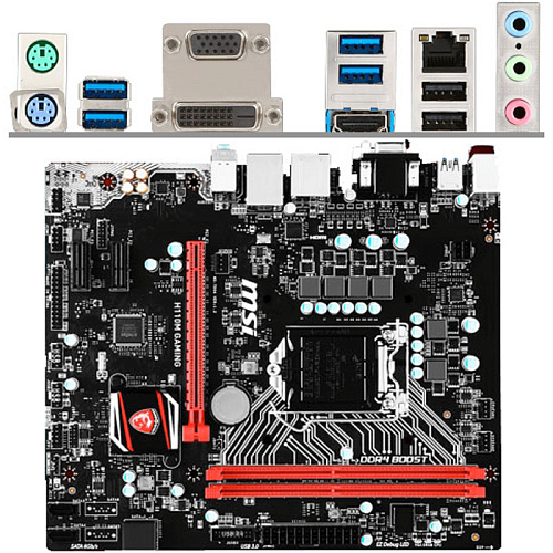 Материнская плата MSI H110M Gaming H110 Socket-1151 2xDDR4, 4xSATA3, 1xPCI-E16x, 4xUSB3.1, D-sub, DVI, HDMI, Glan, mATX