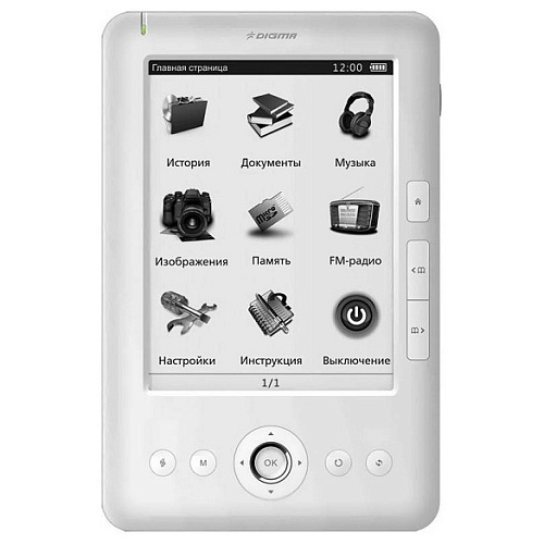 Электронная книга Digma E601 HD 2Gb белая + чехол