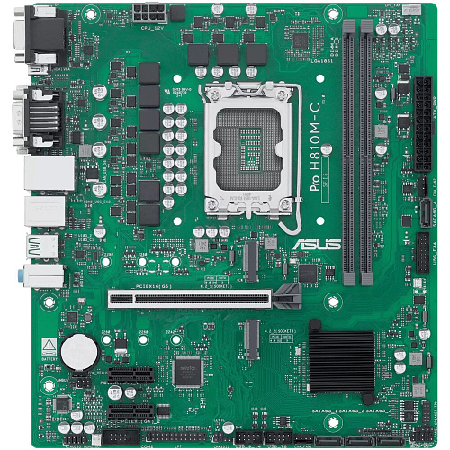 Материнская плата ASUS Pro H810M-C-CSM H810 Soc-1851 2xDDR5, 4xSATA3, 2хM.2, 1xPCI-E16x, 3xUSB3.2, 1xUSB3.2 Type C, D-Sub, DP, HDMI, Glan, mATX
