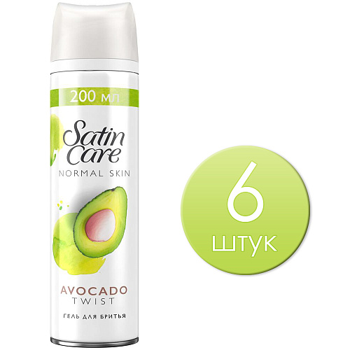 Gillette Venus Гель для бритья Satin Care Avocado Twist, 200 мл., 6 шт.