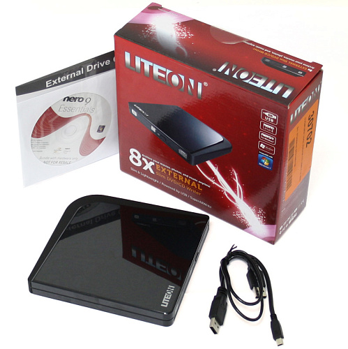 Внешний привод DVD-RW LiteOn eSAU108-113 DVD±R/±RWUSB2.0 Black