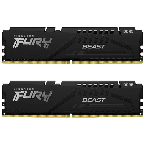 Модуль памяти DIMM 32Gb 2х16Gb DDR5 PC48000 6000MHz Kingston Fury Beast Black (KF560C40BBK2/32)