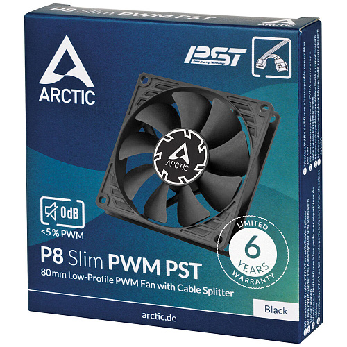 Вентилятор 80x80 Arctic P8 Slim PWM PST (ACFAN00295A) Ret