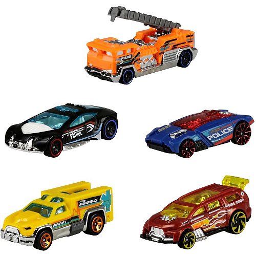 Mattel Hot Wheels 1806/GHP61 Подарочный набор из 5 машинок (HW Rescue)
