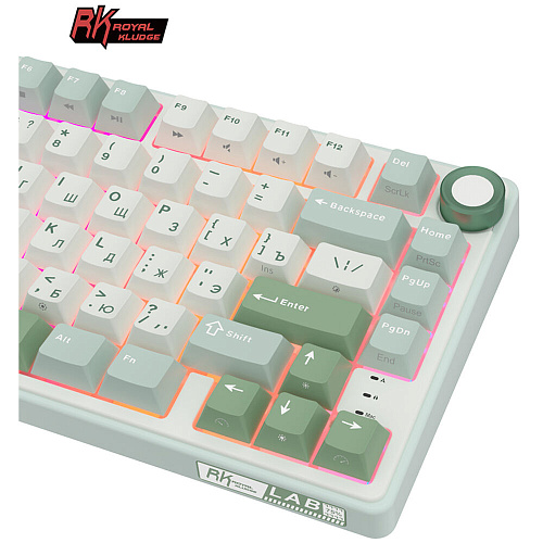 Клавиатура Royal Kludge R75 (RK Silver Switch) RGB (русская раскладка) Sky Cyan