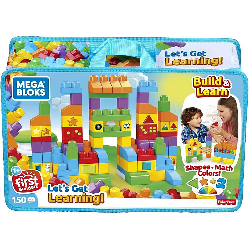 Мешок c конструктором Mattel Mega Bloks Набор Обучающих блоков, 150 деталей FVJ49