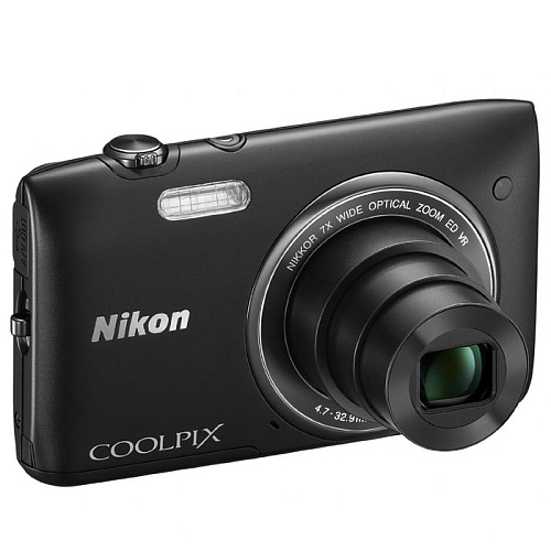 Компактная фотокамера Nikon Coolpix S3500 black (20.1Mpx, 7x zoom, 2.6"LCD)
