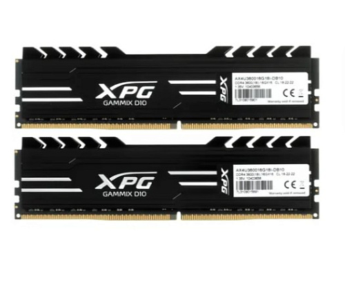 Модуль памяти DIMM 32Gb 2х16Gb DDR4 PC28800 3600MHz ADATA XPG Gammix D10 Black (AX4U360016G18I-DB10)