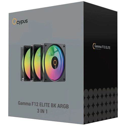 Вентилятор 120x120 Ocypus Gamma F12 Elite BK ARGB 3 in 1 (3-Pack)