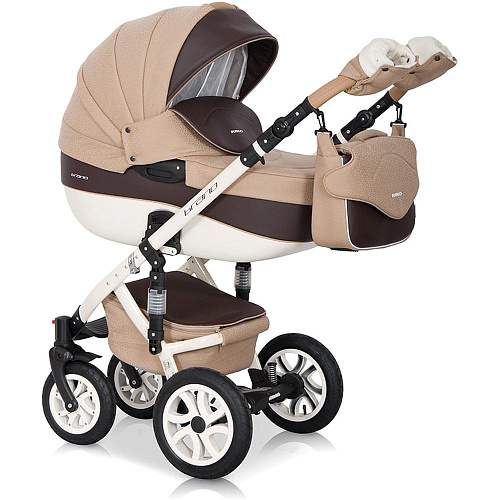 Коляска 2 в 1 Riko Bruno Ecco 12 бежевый-коричневый