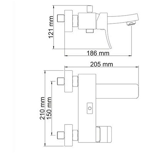 Смеситель для ванны WasserKRAFT Aller 1061 white, белый/хром