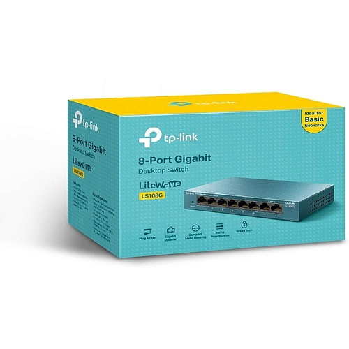 Коммутатор TP-LINK LS108G неуправляемый 8 портов 10/100/1000Мбит/с