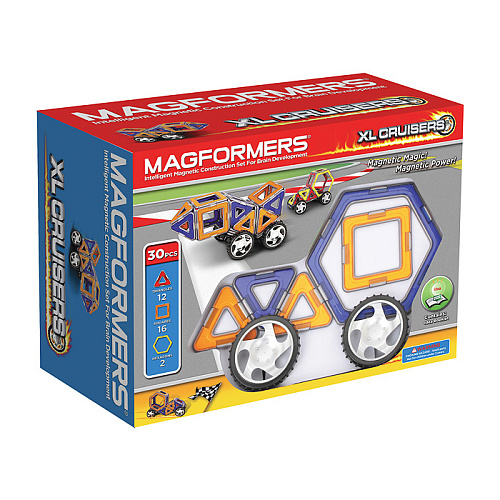 Магнитный конструктор Magformers 706001 (63073) Xl cruisers машины (сине-оранж)