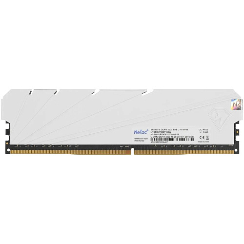 Модуль памяти DIMM 8Gb DDR4 PC25600 3200MHz Netac Shadow S (NTSSD4P32SP-08W) White
