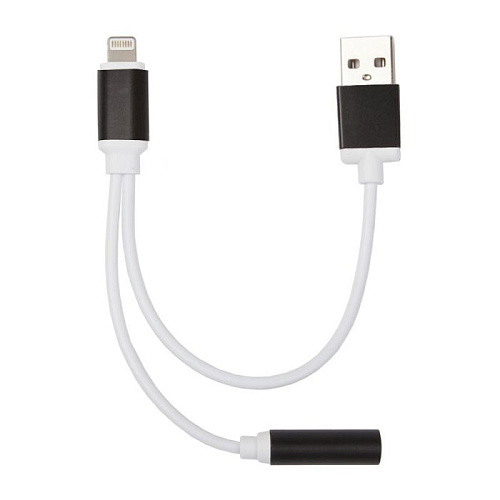 Адаптер Lightning to Jack 3.5 для подключения наушников + USB зарядка Liberty 0L-00031098 черный