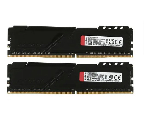 Модуль памяти DIMM 32Gb 2х16Gb DDR4 PC25600 3200MHz Kingston Fury Beast Black (KF432C16BBK2/32) УЦЕНКА
