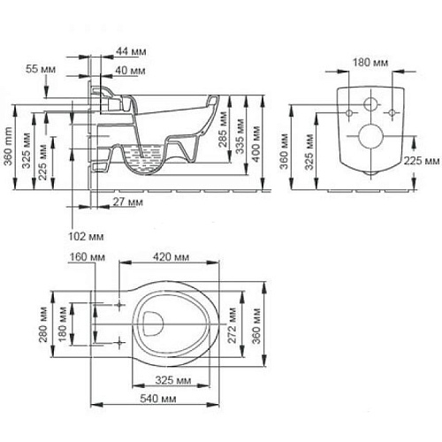 Подвесной унитаз Jacob Delafon Ove E1585