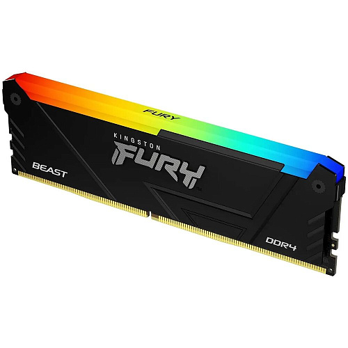 Модуль памяти DIMM 16Gb DDR4 PC25600 3200MHz Kingston Fury Beast RGB Black (KF432C16BB12A/16)