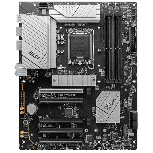 Материнская плата MSI Pro B760-P II B760 Socket-1700 4xDDR5, 4xSATA3, 2xM.2, 5xPCI-E16x, 2xUSB3.2, 1xUSB3.2 Type C, DP, HDMI, 2.5Glan, ATX