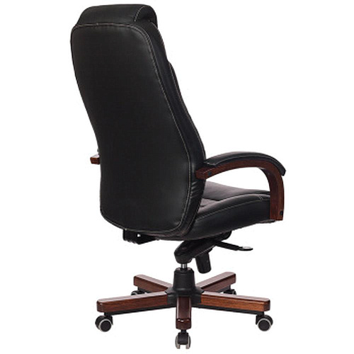 Кресло руководителя Бюрократ T-9923WALNUT/BLACK черный кожа крестовина дерево
