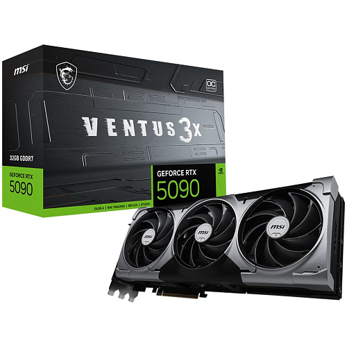 Видеокарта MSI GeForce RTX 5090 32768Mb, Ventus 3X OC 32 Gb (RTX 5090 32G Ventus 3X OC) 1xHDMI, 3xDP, Ret