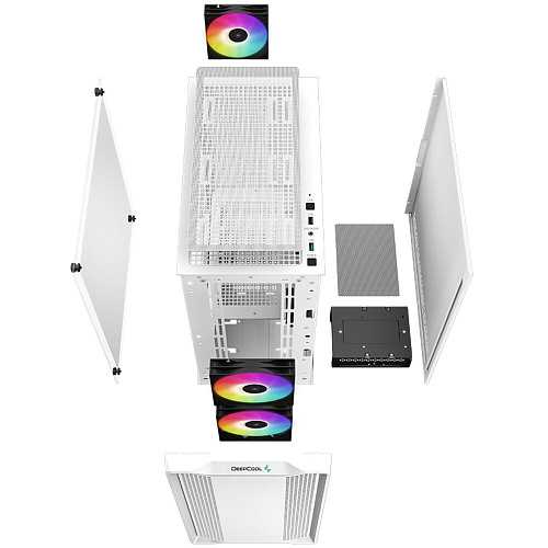 Корпус MicroATX Minitower Deepcool CC360 WH ARGB белый