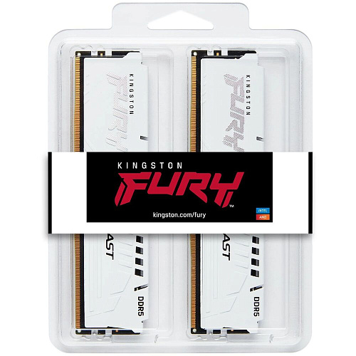 Модуль памяти DIMM 32Gb 2х16Gb DDR5 PC44800 5600MHz Kingston Fury Beast White EXPO (KF556C36BWEK2-32)