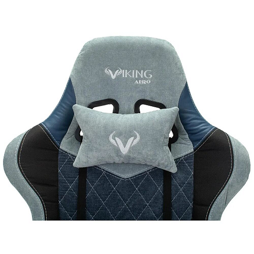 Кресло для геймера Zombie VIKING 7 KNIGHT Fabric голубой ткань/эко.кожа с подголов. крестов. металл