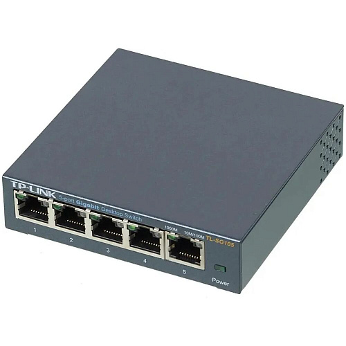 Коммутатор TP-LINK TL-SG105 неуправляемый 5x1000BASE-T, metal case