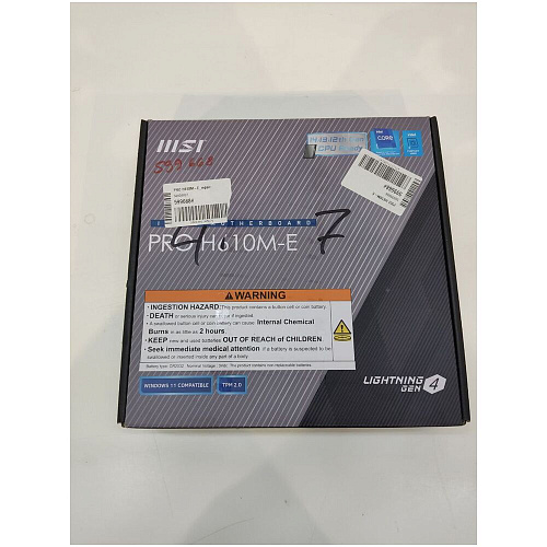 Материнская плата MSI Pro H610M-E H610 Socket-1700 2xDDR5, 4xSATA3, 1xM.2, 1xPCI-E16x, 2xUSB3.2, D-Sub, HDMI, Glan, mATX УЦЕНКА