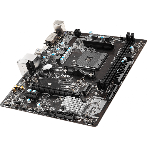 Материнская плата MSI A320M-A Pro Max Socket-AM4 AMD A320 2xDDR4, 4xSATA3, RAID, 1xM.2, 1xPCI-E 16x, 4xUSB 3.1, DVI-D, HDMI, GLAN mATX Ret УЦЕНКА