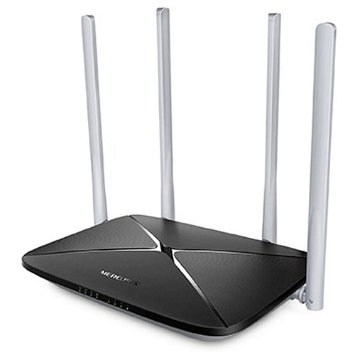 Беспроводной маршрутизатор Mercusys AC12, Wi-Fi 5 802.11ac 1167Мбит/с, 2.4+5ГГц, 4xLAN, 1xWAN чёрный