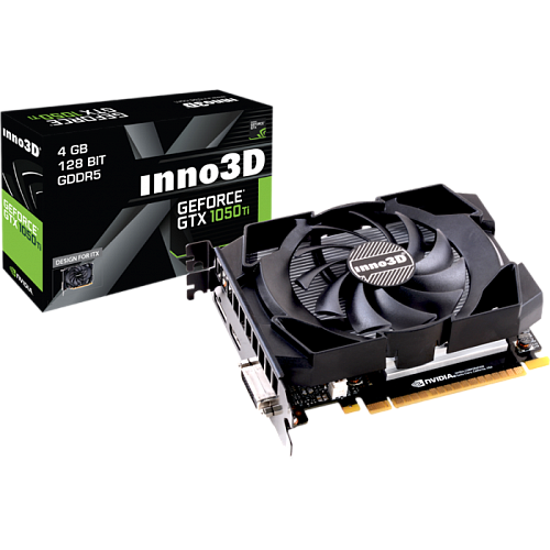 Видеокарта Inno3D GeForce GTX 1050 Ti 4096Mb, GTX 1050 Ti Compact, N105T-1SDV-M5CM DVI-D, HDMI, DP Ret