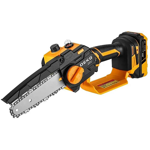 Аккумуляторная пила Deko DKCHS 20-6 PRO, 4" и 6", 20В, 2x2.2Ач, 2 шины и 2 цепи в кейсе 083-2012