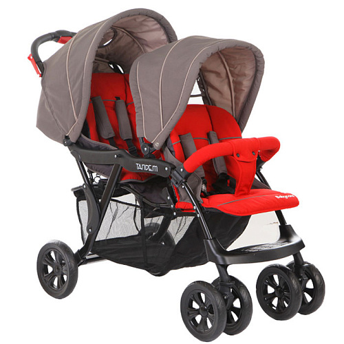 Коляска для двойни Baby Care Tandem (Серый/Красный (Grey/Red))