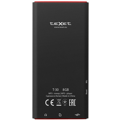 MP3-плеер teXet T30 8Гб, красный
