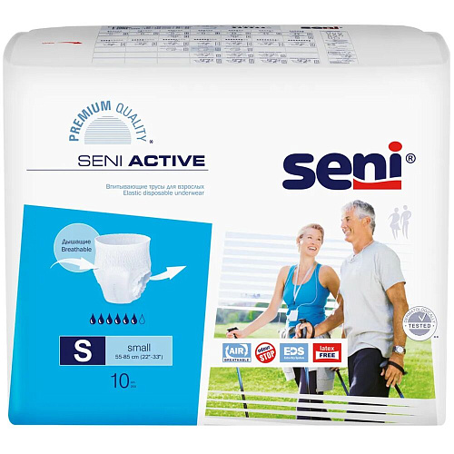 Seni Трусы впитывающие Active, 55-85 см., S (10 шт.), 8 упаковок