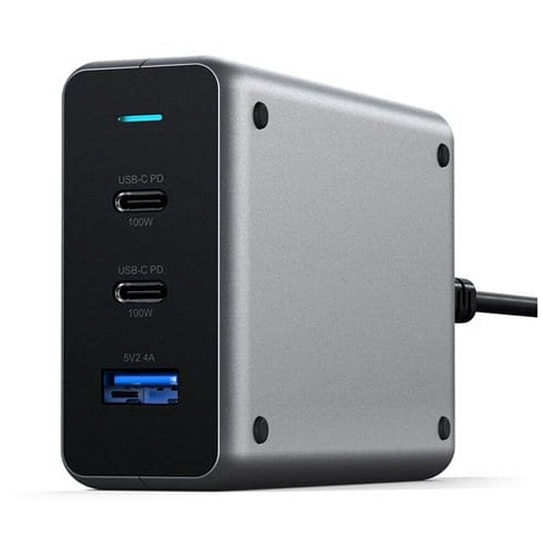 Сетевое зарядное устройство Satechi Compact Charger 100W ST-TC100GM-EU 2xUSB-C + USB-A