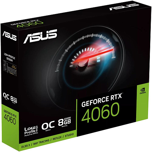 Видеокарта ASUS GeForce RTX 4060 8192Mb, Low Profile OC Edition 8G (RTX4060-O8G-LP-BRK) 2xHDMI, 2xDP, Ret