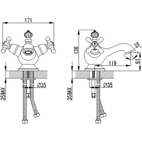 Смеситель для раковины Berholm Elsinor ELSSB10B01