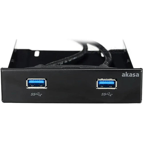 Адаптер передняя панель Akasa AK-HDA-09BK 3.5" с двумя портами USB 3.0 для 2.5" SSD/HDD