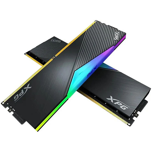 Модуль памяти DIMM 32Gb 2х16Gb DDR5 PC64000 8000MHz ADATA Lancer Neon RGB Black (AX5U8000C3816G-DCLARBK)