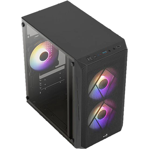 Корпус MicroATX Minitower AeroCool Cs-107-A-BK-v2 FRGB Black
