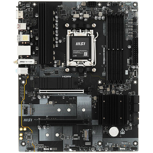 Материнская плата MSI Pro B840-S Evo WiFi6E Socket-AM5 AMD B840 4xDDR5, 4xSATA3, RAID, 3xM.2, 2xPCI-E16x, 3xUSB3.2, 1xUSB3.2 Type C, HDMI, WiFi, 2.5Glan, ATX Ret