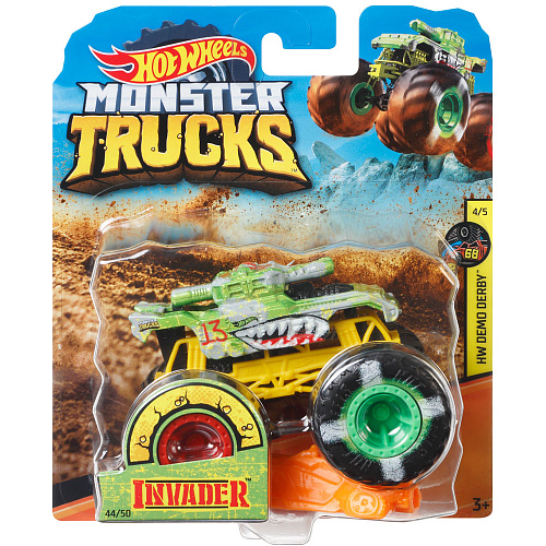 Mattel Hot Wheels Базовый Монстр трак 1:64 FYJ44/GBT60 Invader (44/50)
