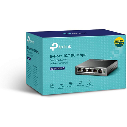 Коммутатор TP-LINK TL-SF1005LP неуправляемый 5 портов 10/100Мбит/с 4xPoE