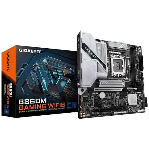 Материнская плата Gigabyte B860M Gaming WIFI6 B860 Soc-1851 4xDDR5, 4xSATA3, RAID, 2хM.2, 2xPCI-E16x, 3xUSB3.2, DP, HDMI, WiFi, 2.5Glan, mATX